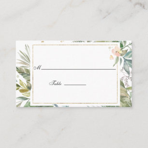 Carte De Placement Mariage géométrique Sérénité Aquarelle Verdure