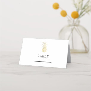 Carte De Placement Mariage Gold Tropical Elegant Ananas