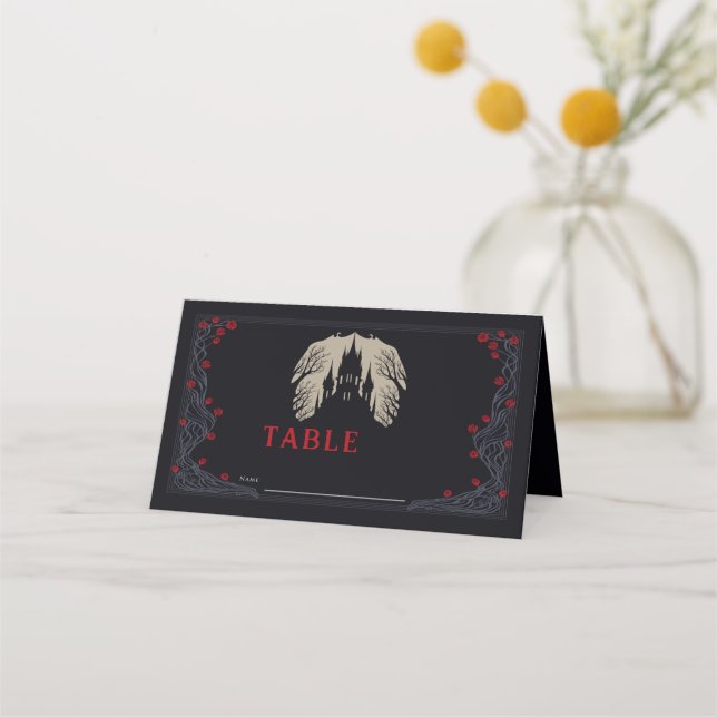 Carte De Placement Mariage gothique Floral Castle (Devant)