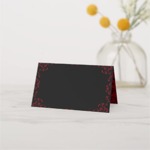 Carte De Placement Mariage gothique rouge et noir