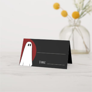 Carte De Placement Mariage Halloween Invité Fantôme Rouge