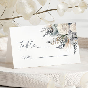Carte De Placement Mariage Jardin Floral Bohème Rose Blanche