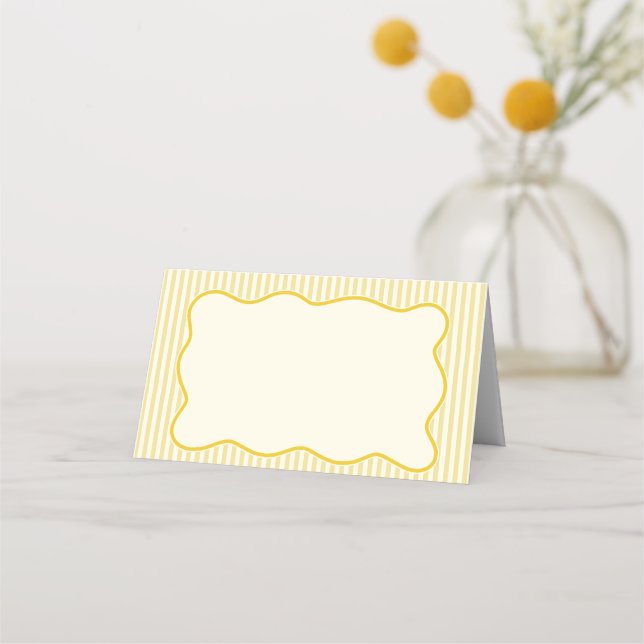 Carte De Placement Mariage jaune beurre moderne (Devant)