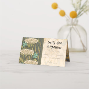 Carte De Placement Mariage Lily Pad Dragonfly Art Nouveau