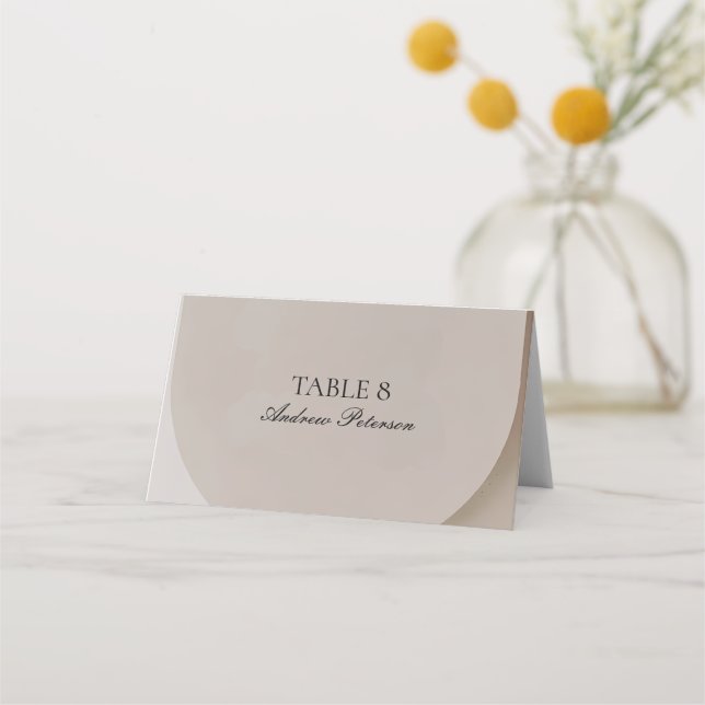 Carte De Placement Mariage Luxe Neutre en Forme d'Arche (Devant)