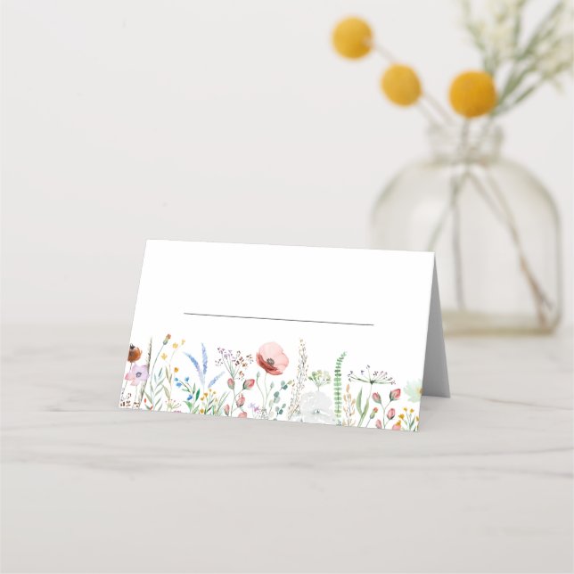 Carte De Placement Mariage Meadow Fleur sauvage coloré (Devant)