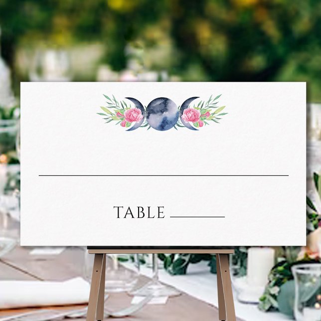 Carte De Placement Mariage métaphysique floral de rose de phase de lu (Créateur téléchargé)