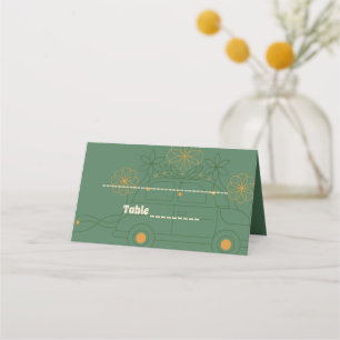 Carte De Placement Mariage minimal Vosvos vert