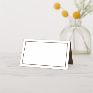 Carte De Placement Mariage minimaliste Brown Blanc moderne