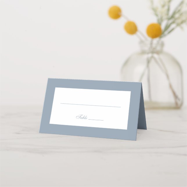 Carte De Placement Mariage minimaliste Dusty Blue (Devant)