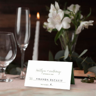 Carte De Placement Mariage minimaliste minimaliste moderne Sage de sc