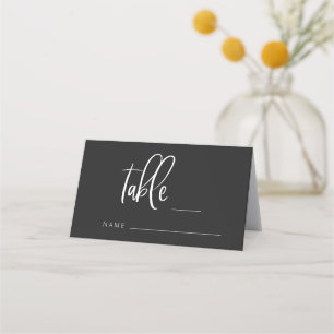 Carte De Placement Mariage minimaliste moderne au charbon de bois Num