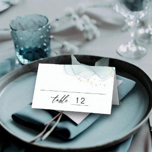 Carte De Placement Mariage minimaliste moderne Dusty Blue Script plag