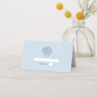 Carte De Placement Mariage Moderne Côtier Bleu Poussiéreux