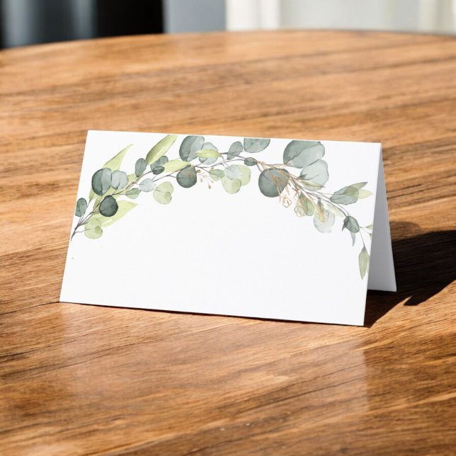 Carte De Placement Mariage Moderne Eucalyptus Vert Succulent (Créateur téléchargé)