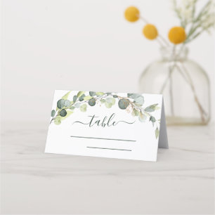 Carte De Placement Mariage Moderne Eucalyptus Vert Succulent