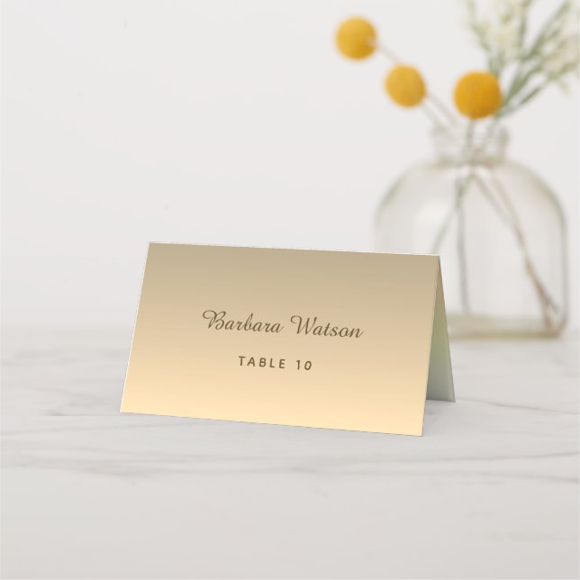 Carte De Placement Mariage Moderne Faux Or (Devant)