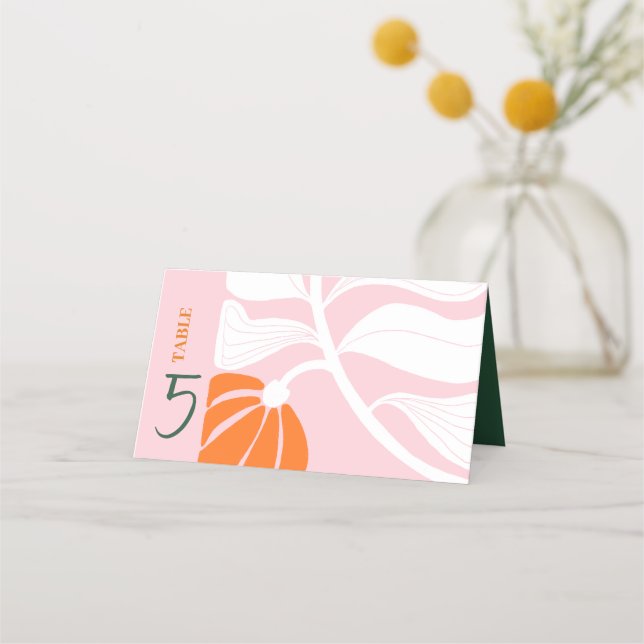 Carte De Placement Mariage moderne fleur marguerite rose mix & match (Devant)