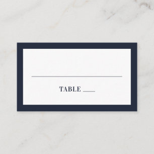 Carte De Placement Mariage moderne floral marine. Fleurs élégantes bl