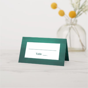 Carte De Placement Mariage moderne vert foncé. Émeraude simple et élé