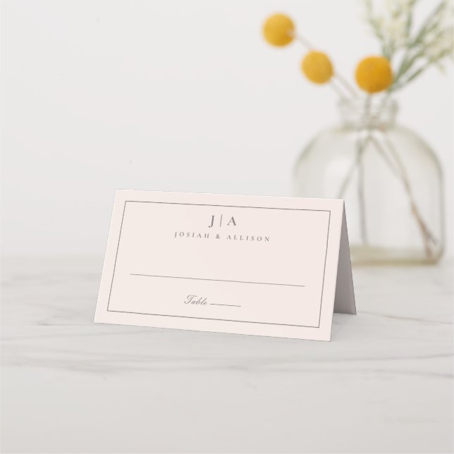 Carte De Placement Mariage Monogramme classique (Devant)