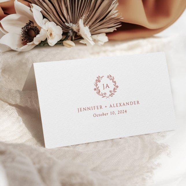 Carte De Placement Mariage Monogramme en terre cuite (Créateur téléchargé)