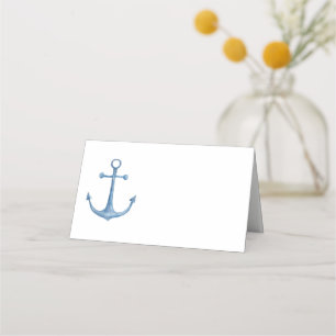 Carte De Placement Mariage nautique. Carte d'ancrage bleue. Beach