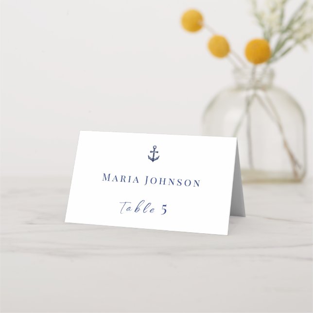 Carte De Placement Mariage nautique côtier (Devant)