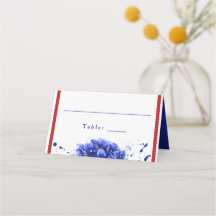 Mariage nautique Rouge Bleu Hydrangée Paint Drift