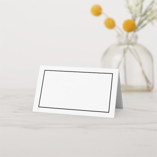 Carte De Placement Mariage noir et blanc (Devant)