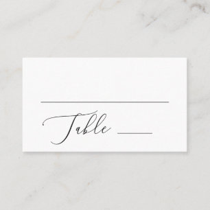 Carte De Placement Mariage noir et blanc minimaliste   Script élégant