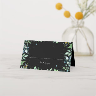 Carte De Placement Mariage noir vert