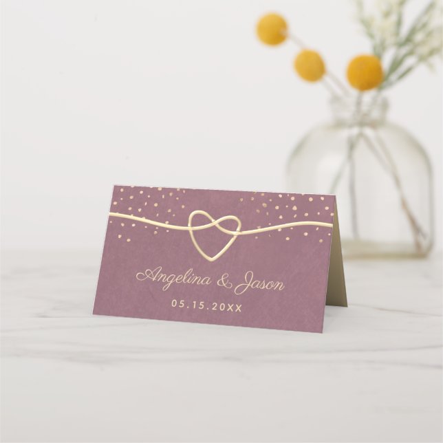 Carte De Placement Mariage Or et Violet (Dos)