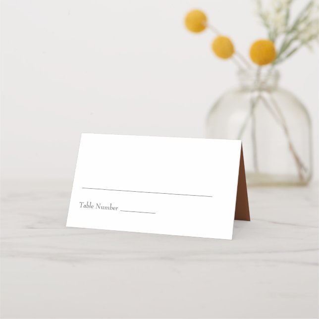 Carte De Placement Mariage orange brûlé simple (Devant)
