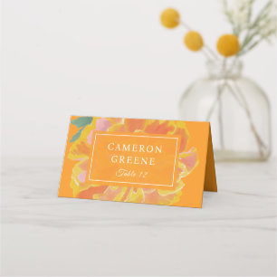 Carte De Placement Mariage Orange Souci Vibrant 