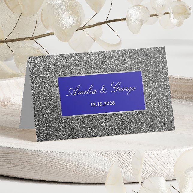 Carte De Placement Mariage Pailleté Argent  Place  (Créateur téléchargé)