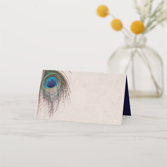 Carte De Placement Mariage Peacock Feather (Devant)