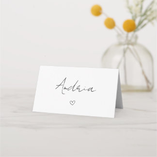 Carte De Placement Mariage personnalisé simple noir et blanc