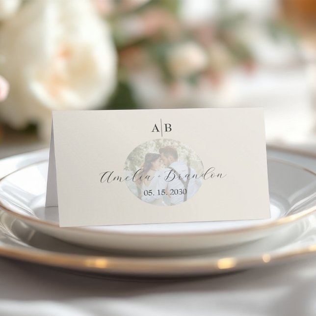 Carte De Placement Mariage Photo d'Ivoire (Créateur téléchargé)