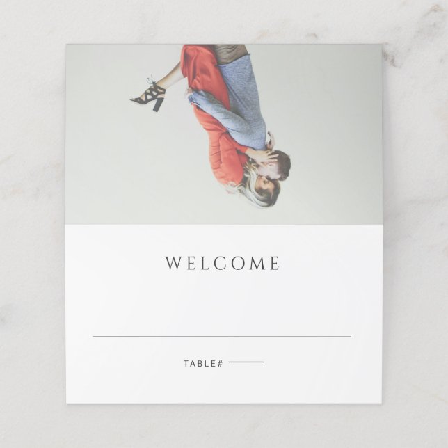 Carte De Placement Mariage photo simple moderne (Extérieur déplié)
