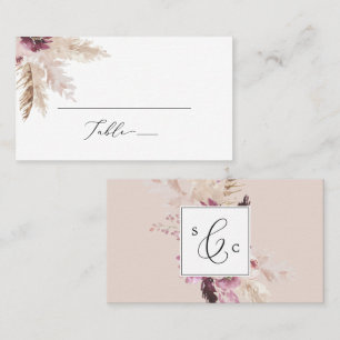 Carte De Placement Mariage plat Boho Pampas