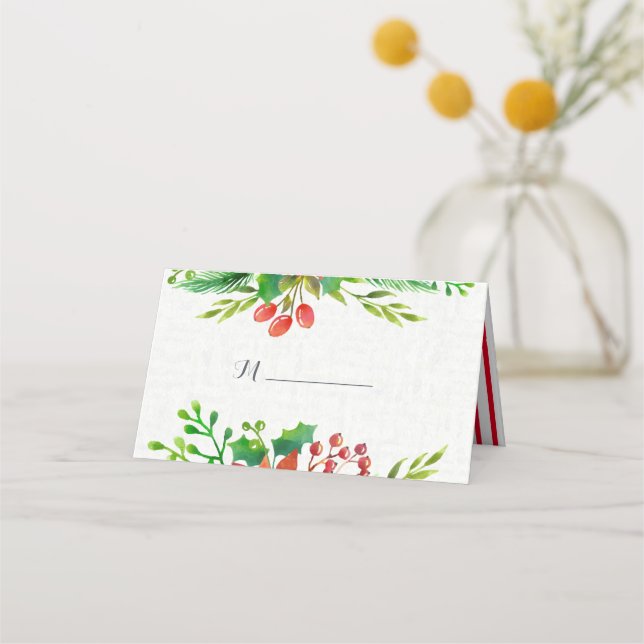 Carte De Placement Mariage Poinsettia (Devant)