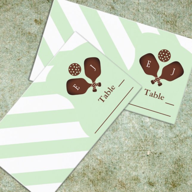 Carte De Placement Mariage Rayures Prépa Pickleball (Créateur téléchargé)