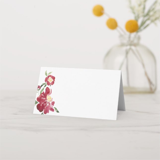 Carte De Placement Mariage Red Peonies (Devant)