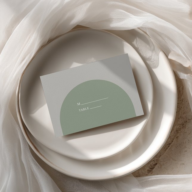 Carte De Placement Mariage Rétro Bohème Vert Sauge Arche Rustique (Créateur téléchargé)