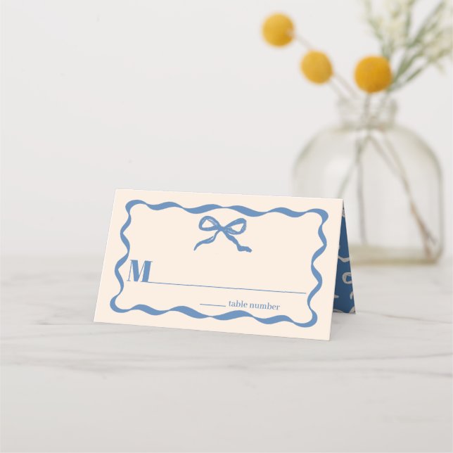 Carte De Placement Mariage rétro Coquette Bow (Devant)