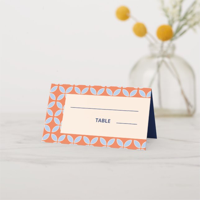 Carte De Placement Mariage rétro du milieu du siècle (Devant)