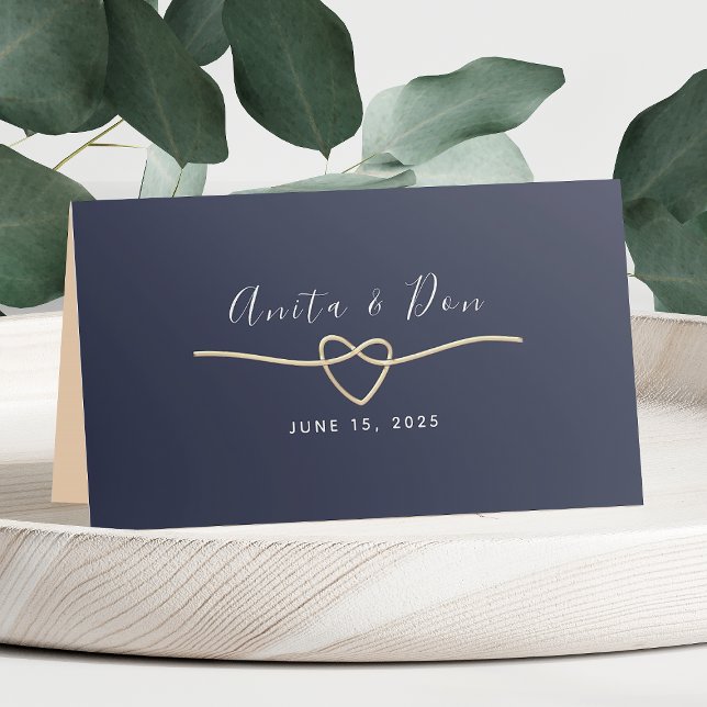 Carte De Placement Mariage romantique bleu marine (Créateur téléchargé)