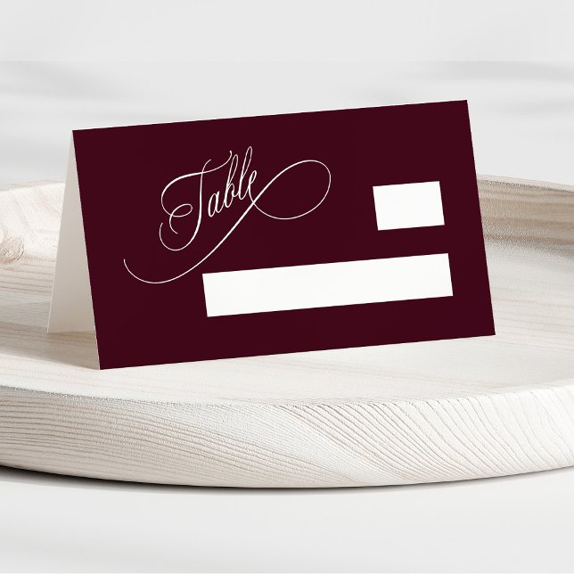 Carte De Placement Mariage romantique de la typographie Tourbillonnan (Créateur téléchargé)