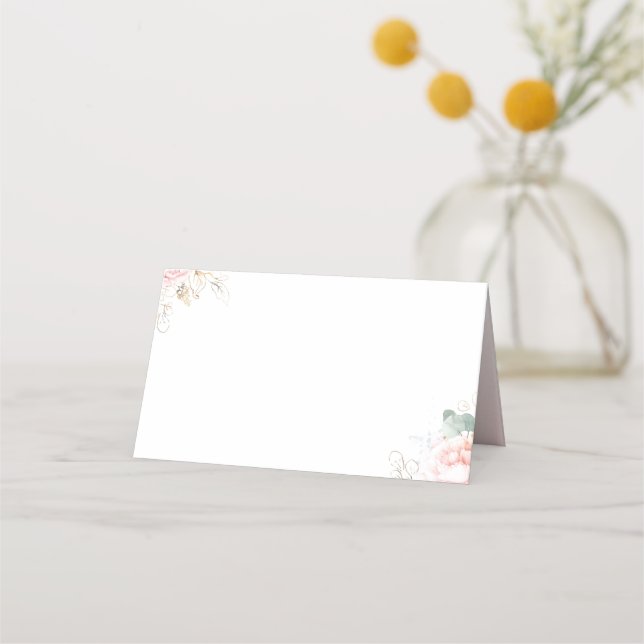 Carte De Placement Mariage rose (Devant)